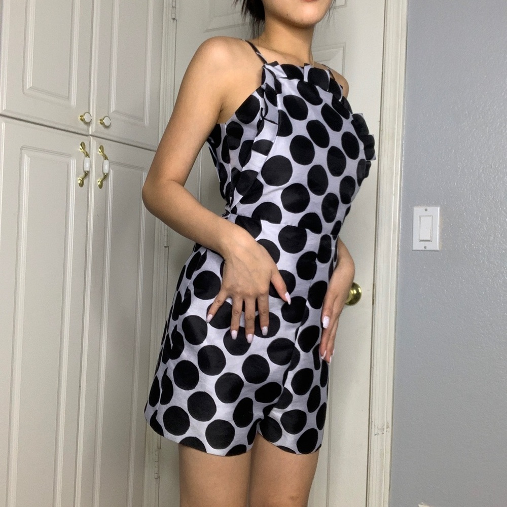 Topshop lavender polka dot romper